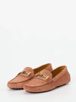 Tod's – Loafer aus Veloursleder in Terrakotta