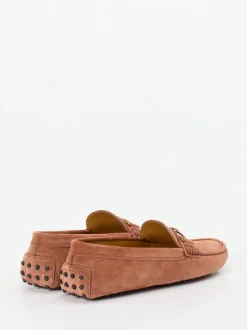 Tod's – Loafer aus Veloursleder in Terrakotta