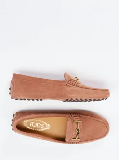 Tod's – Loafer aus Veloursleder in Terrakotta