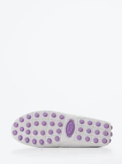 Tod's – Loafer aus Veloursleder in Hellgrau