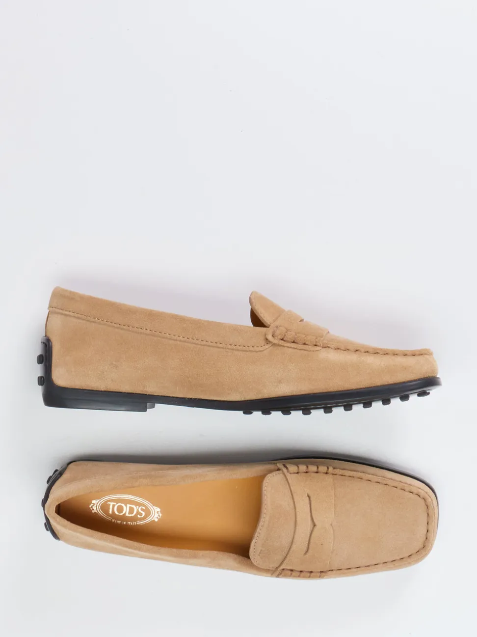 Tod's – Loafer aus Veloursleder sandbeige