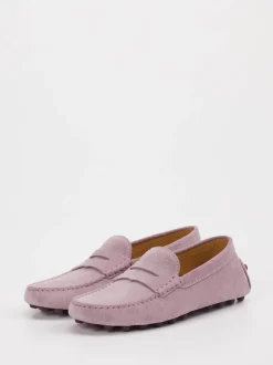 Tod's – Loafer aus Veloursleder in Altrosa