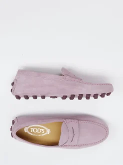 Tod's – Loafer aus Veloursleder in Altrosa