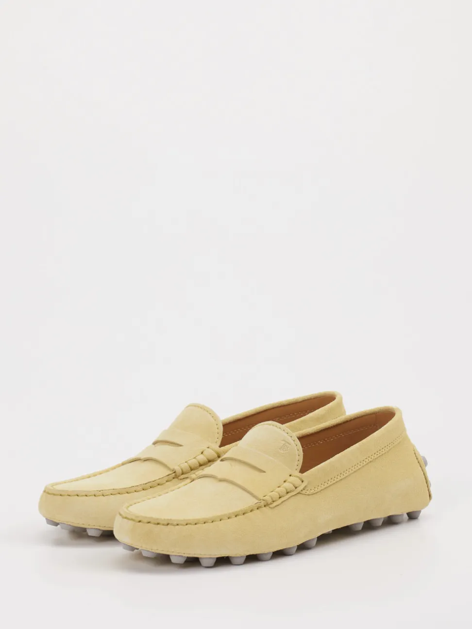 Tod's – Loafer aus Veloursleder in Hellgelb