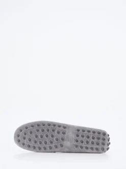 Tod's – Loafer aus Veloursleder in Hellgrau