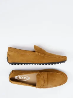 Tod's – Loafer aus Veloursleder Cognacbraun