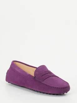 Tod's – Loafer aus Veloursleder in Violett