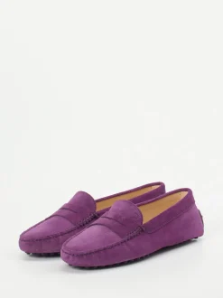 Tod's – Loafer aus Veloursleder in Violett
