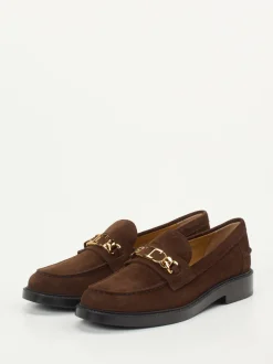 Tod's – Loafer aus Veloursleder Dunkelbraun