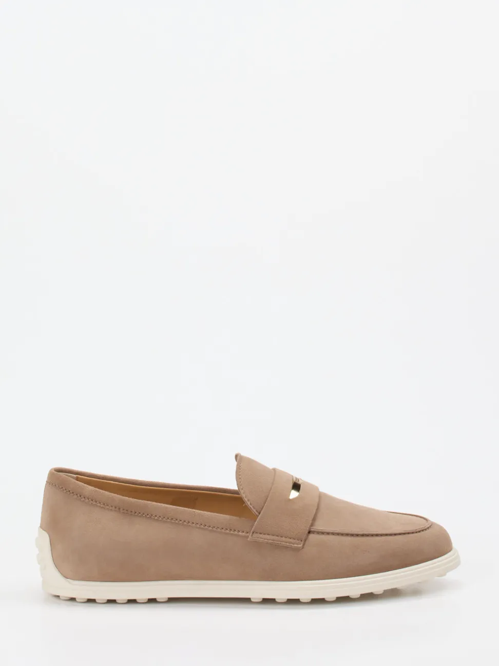 Tod's – Loafer aus Veloursleder Sandbeige