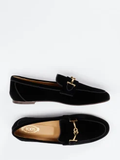 Tod's – Loafer aus Veloursleder Schwarz