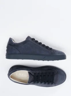 Tod's – Low-Top Sneaker aus Veloursleder blau
