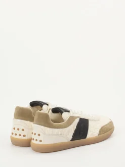 Tod's – Low-Top-Sneaker aus Veloursleder und Teddytextil