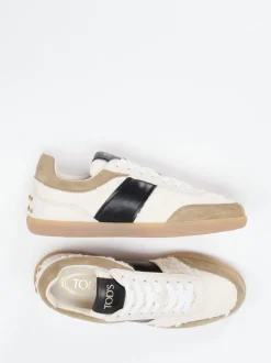 Tod's – Low-Top-Sneaker aus Veloursleder und Teddytextil