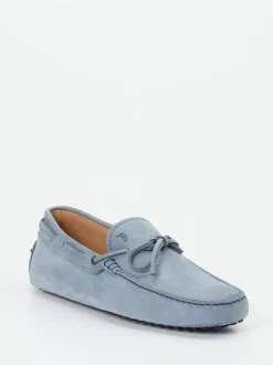 Tod's – Mokassin aus Nubukleder taubenblau