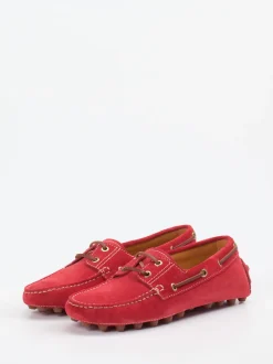 Tod's – Mokassin aus Veloursleder tomatenrot