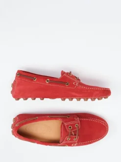 Tod's – Mokassin aus Veloursleder tomatenrot