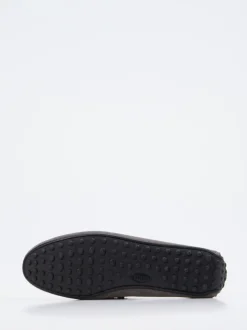 Tod's – Mokassin aus Veloursleder in Steingrau