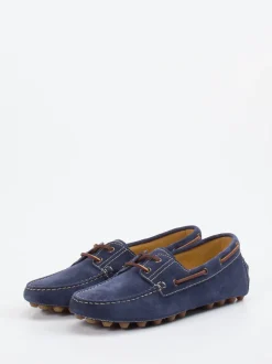 Tod's – Mokassin aus Veloursleder marineblau