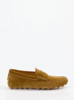 Tod's – Mokassin aus Veloursleder ockerbraun