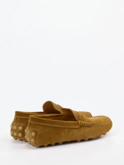 Tod's – Mokassin aus Veloursleder ockerbraun