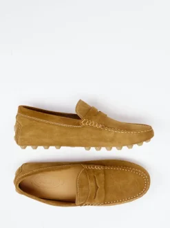 Tod's – Mokassin aus Veloursleder ockerbraun