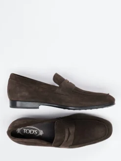 Tod's – Penny Loafer aus Veloursleder Braun