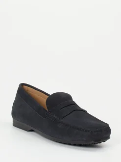 Tod's – Penny Loafer aus Veloursleder in Blau