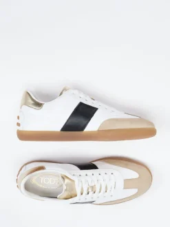 Tod's – Retro-Sneaker aus Velours- und Glattleder Weiß