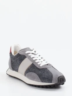 Tod's – Retro-Sneaker aus Veloursleder grau