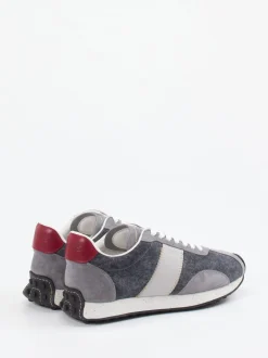 Tod's – Retro-Sneaker aus Veloursleder grau