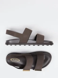Tod's – Riemensandalen aus Leder Dunkelbraun