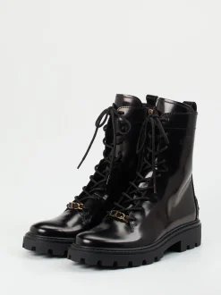 Tod's – Schnürboots aus Hochglanzleder Schwarz