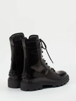 Tod's – Schnürboots aus Hochglanzleder Schwarz