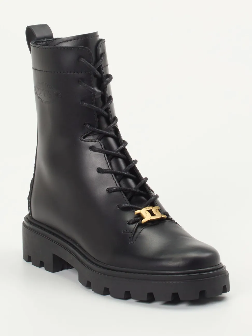 Tod's – Schnür-Boots aus Kalbleder Schwarz