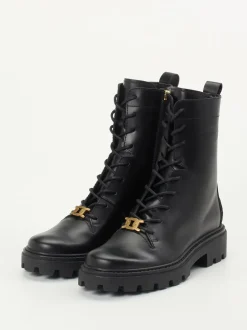 Tod's – Schnür-Boots aus Kalbleder Schwarz