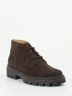 Tod's – Schnürboots aus Veloursleder Dunkelbraun