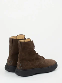 Tod's – Schnürboots aus Veloursleder Dunkelbraun