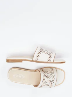 Tod's – Slides aus Kalbleder in Cremeweiß