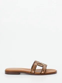 Tod's – Slides aus Kalbleder mit Nietenbesatz