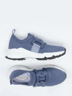 Tod's – Slip-On Sneaker aus Stretchstrick blau