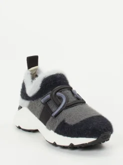Tod's – Slip-On-Sneaker aus Textil in Anthrazit