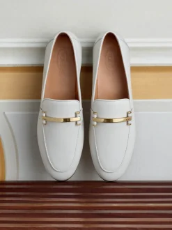 Tod's – Slipper aus Kalbleder Elfenbeinweiß