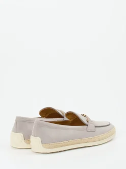 Tod's – Slipper aus Nubukleder mit Bastsohle
