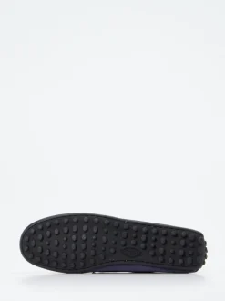 Tod's – Slipper aus Veloursleder in Dunkelblau