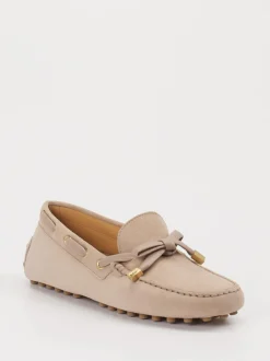 Tod's – Slipper aus Veloursleder in Beige