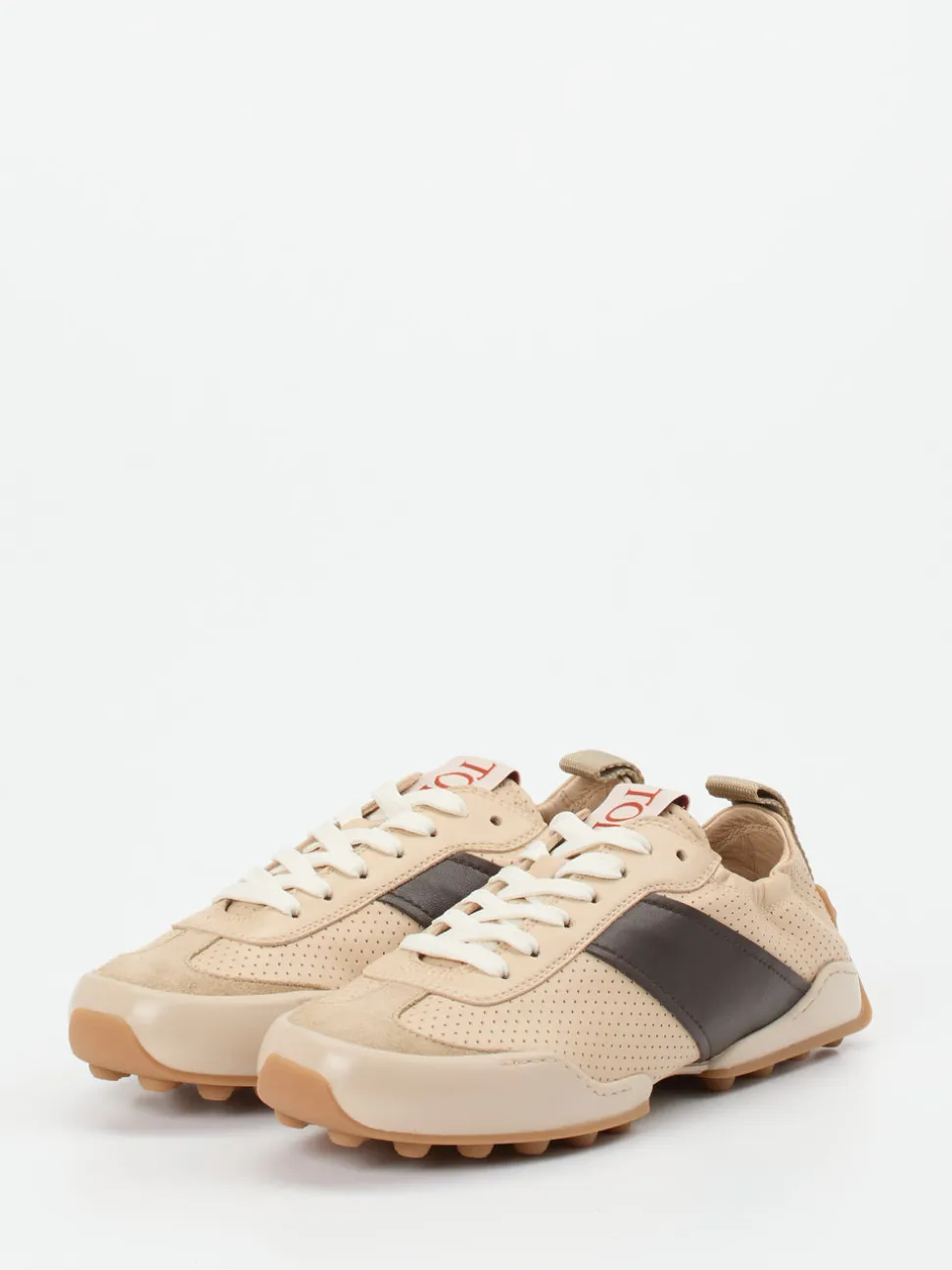 Tod's – Sneaker aus Kalbleder in Beige