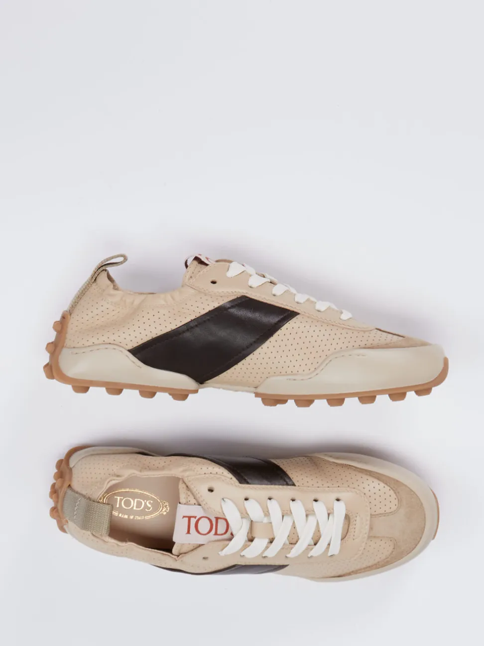 Tod's – Sneaker aus Kalbleder in Beige