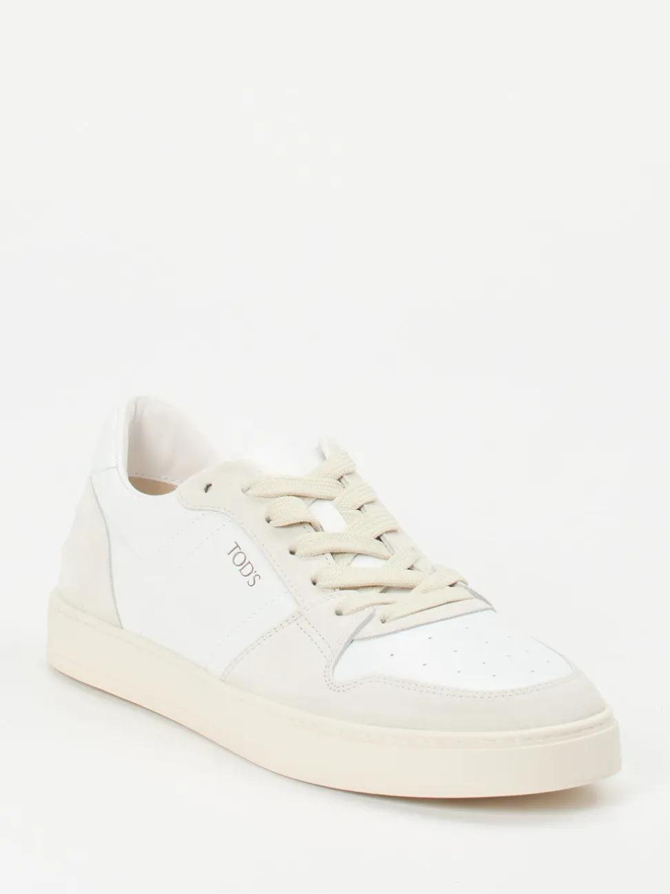 Tod's – Sneaker aus Kalbleder und Veloursleder Weiß
