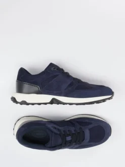 Tod's – Sneaker aus Velour und Textil Dunkelblau